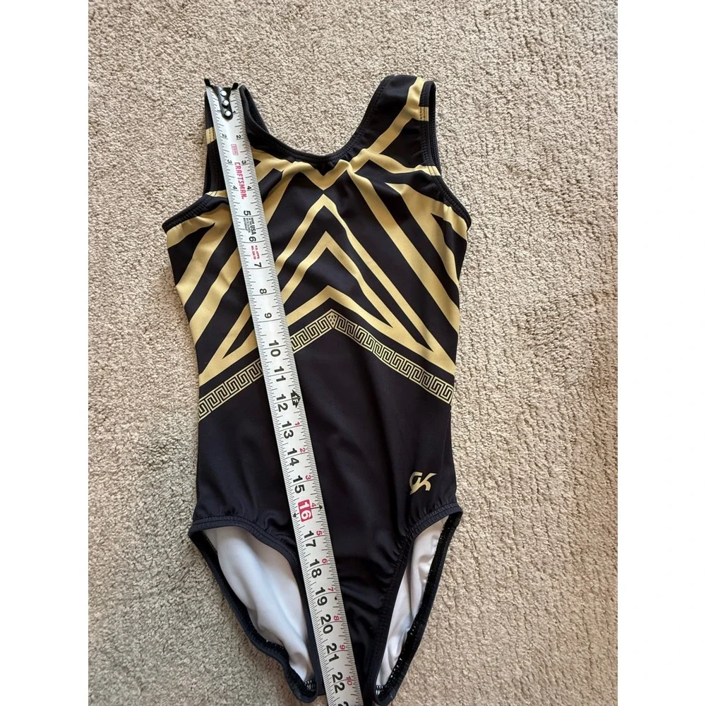 GK Elite South Dakota State Meet 2026 Gymnastics Leotard‎ Black Gold Girls AXS